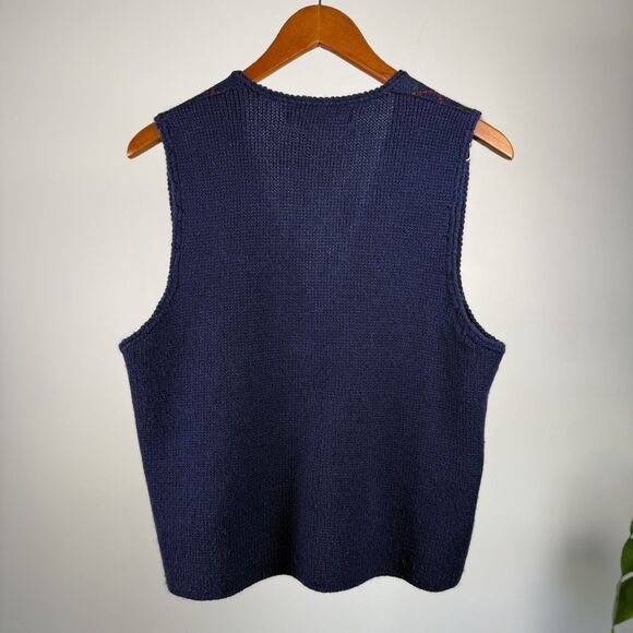Vintage Knitted Grandma Grandpa Argyle Sweater Vest | Karen Scott - Picture 6 of 6